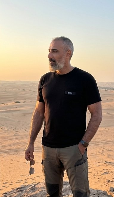 Muhammad Akef looking out at the horizon